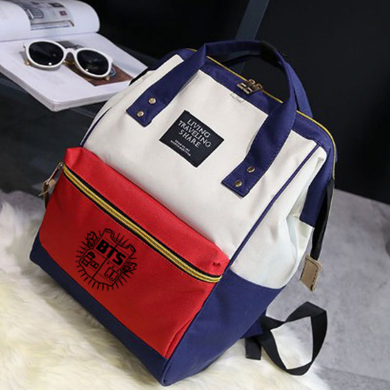 BTS Group Backpack - Unisex Canvas Shoulder Bag